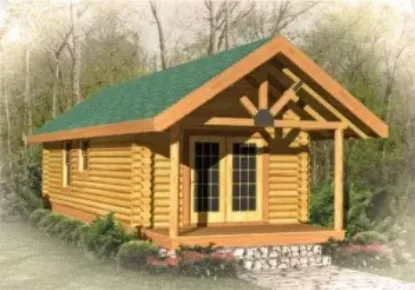 Picture of Bearhat Mountain Log Cabin Plan